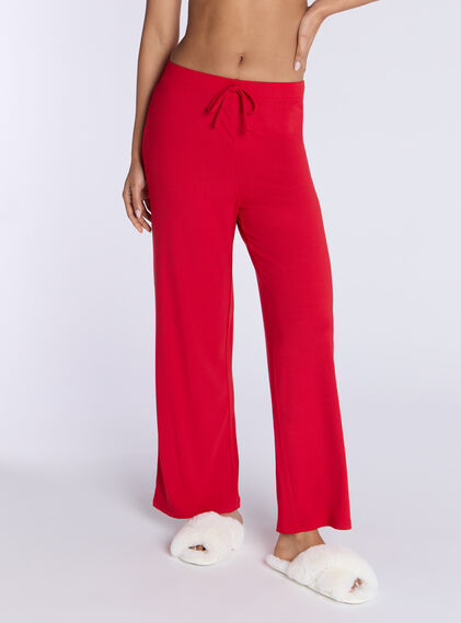 Ribbed modal wide leg pyjama trousers