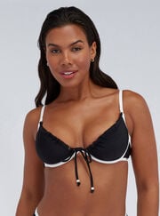Ibiza piped plunge bikini top
