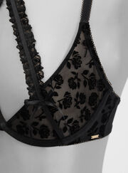 Calista velvet floral plunge bra