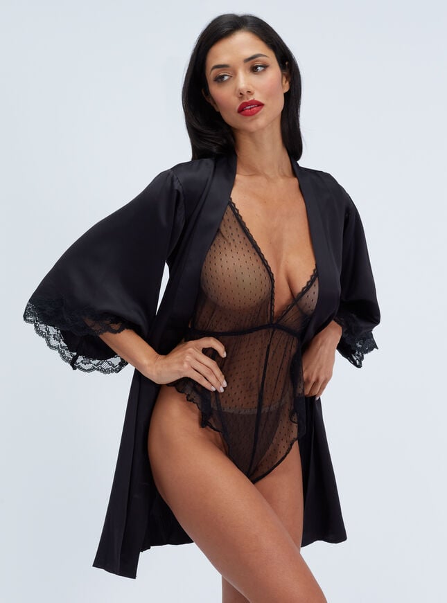 Polka dot mesh teddy