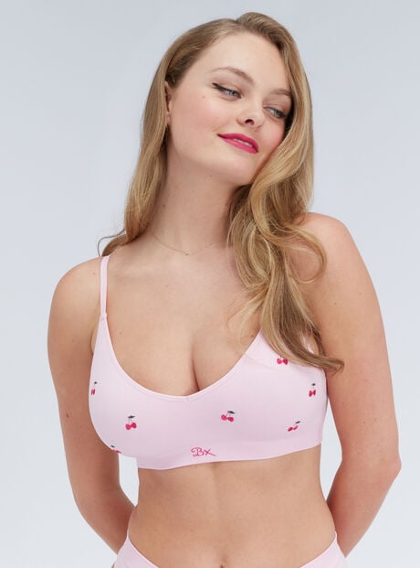 Cherry embroidered seamless bralette