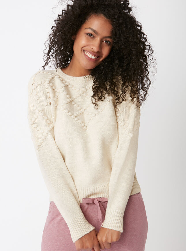 Bobble knit jumper Cream Boux Avenue UK