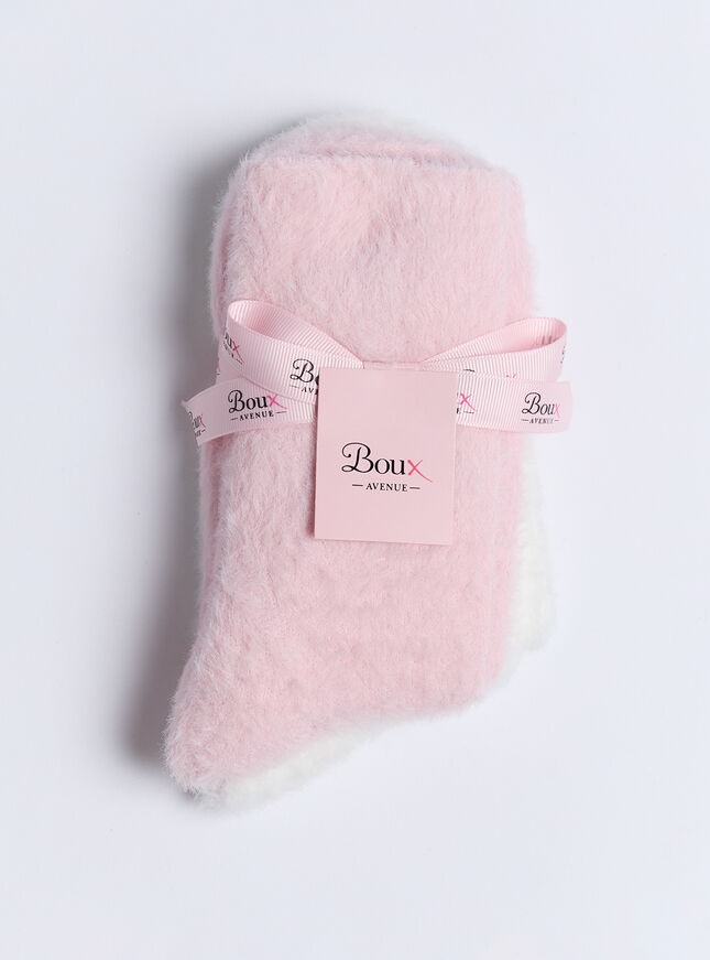 2 pack feather fluffy ankle socks