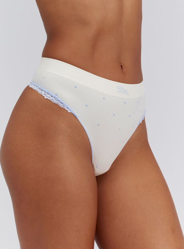 Heart lace seamless thong