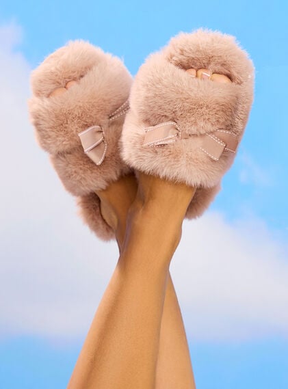 Bow slider slippers