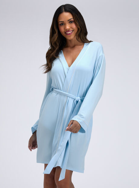 Piping modal short robe