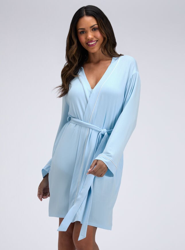 Piping modal short robe
