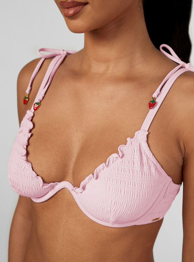 Ibiza strawberry tassle bikini top
