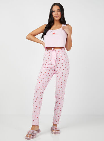 Strawberry cotton vest and leggings pyjama set