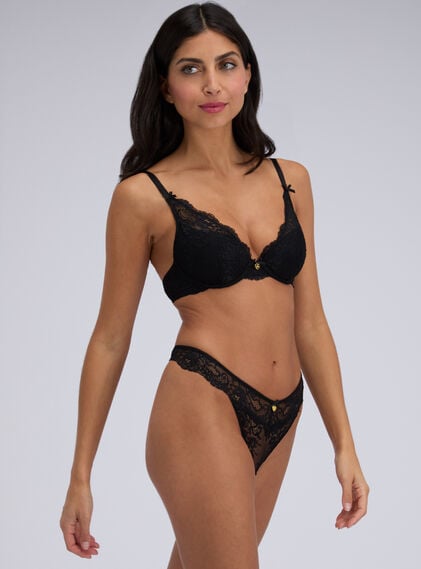 Amber lace thong
