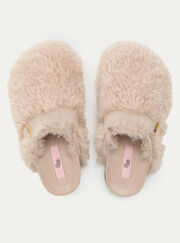 Teddy fleece clog mule slippers