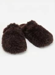 Teddy fleece clog mule slippers