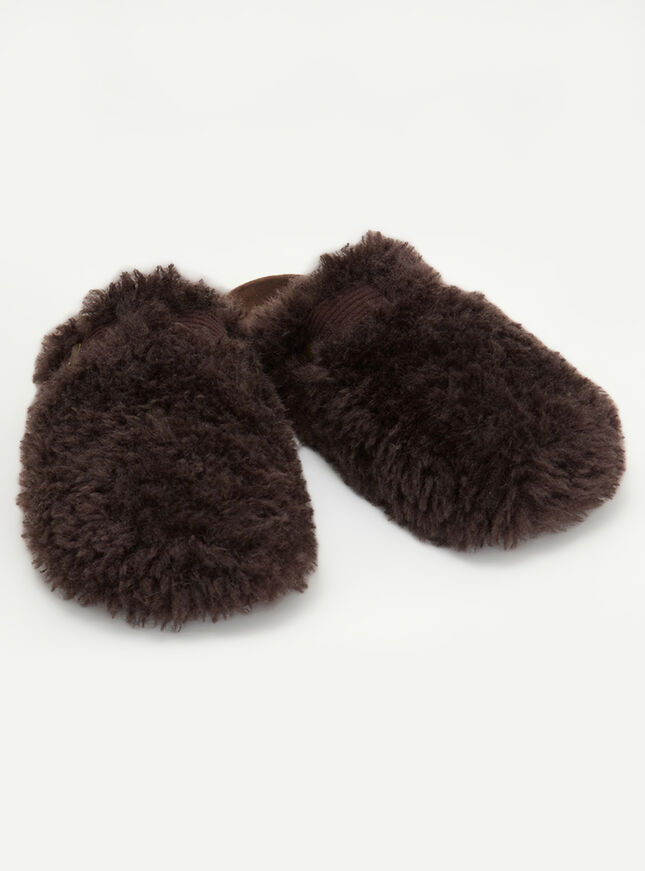 Teddy fleece clog mule slippers