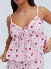 Strawberry cotton cami set