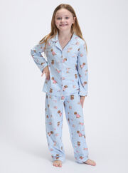 Kids' sausage dog & friends fleece pyjamas in a bag