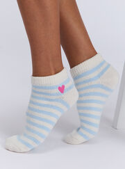 2 pack heart striped trainer socks