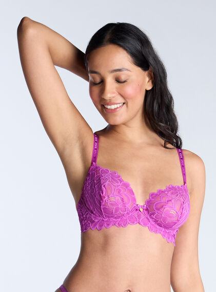 Heidi sheer lace plunge bra