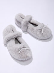 Fluffy ballet pump slippers