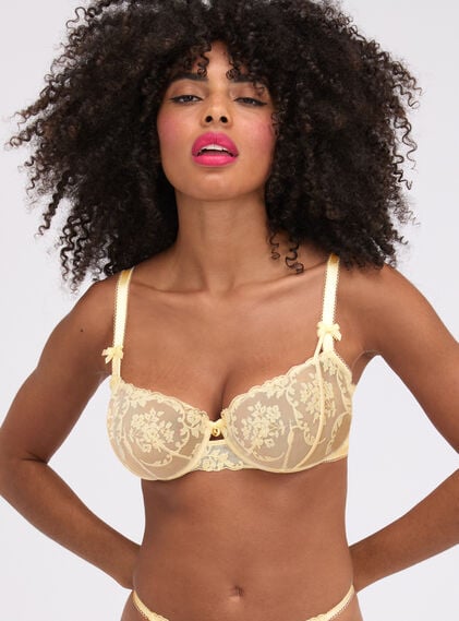 Zoe sheer embroidered balconette bra