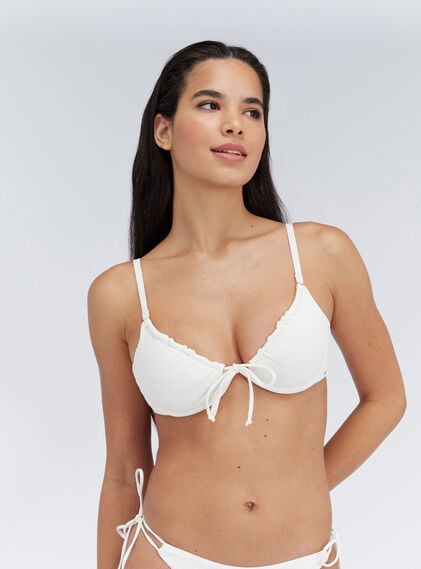 Ibiza crinkle plunge bikini top