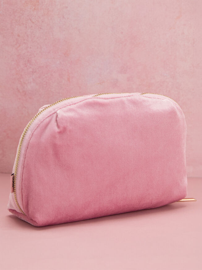 Beaded bow makeup bag