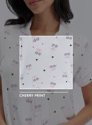 Polka dot cherry modal pyjama set