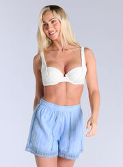 Linen blend beach shorts