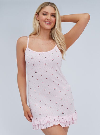 Cherry pointelle nightdress