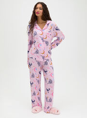 Cat & moon modal long pyjama set