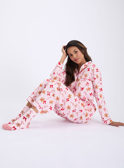 Gingerbread pyjamas in a bag with matching socks