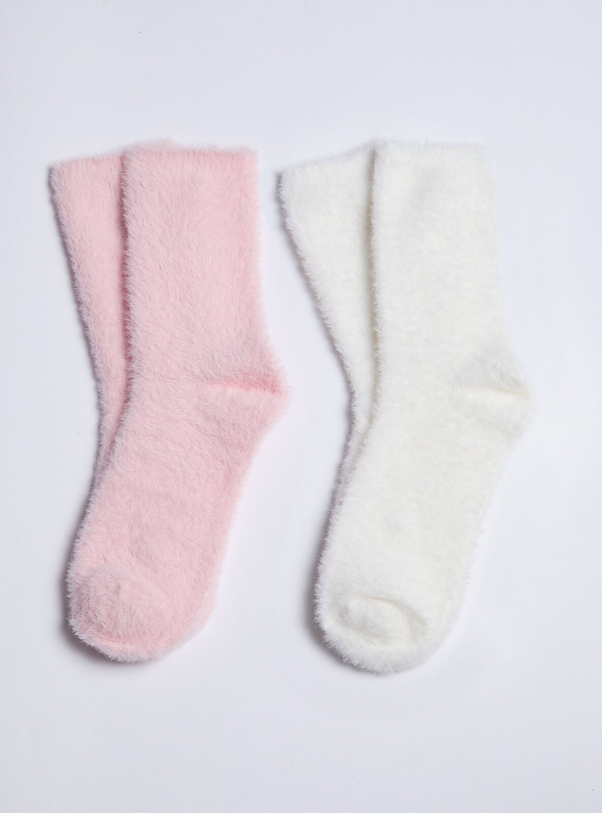 Boux Avenue 2 pack feather fluffy ankle socks - Pink Mix - OS