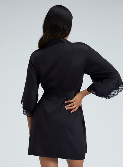 ladies black dressing gown Black Velvet Peignoir Dressing Gown – Jennafer Grace main image 0