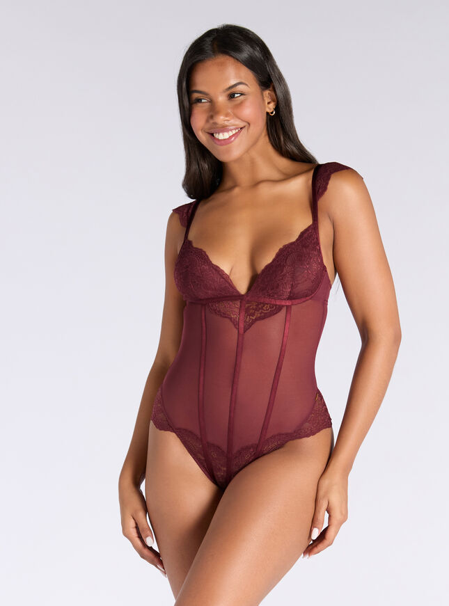 Frida lace and mesh bodysuit