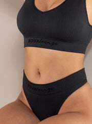 Ribbed seamless lounge thong