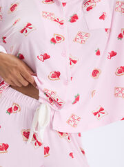 Strawberry toast modal long pyjama set