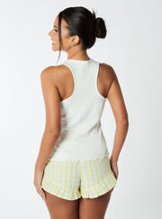 Lemon and gingham cotton short pyjama set