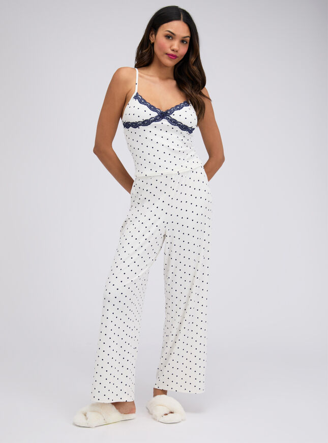 Heart ribbed long pyjama set