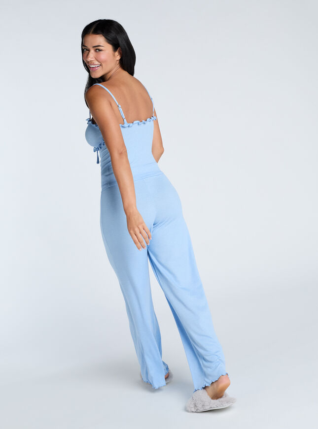 Frill ribbed cami pyjama set