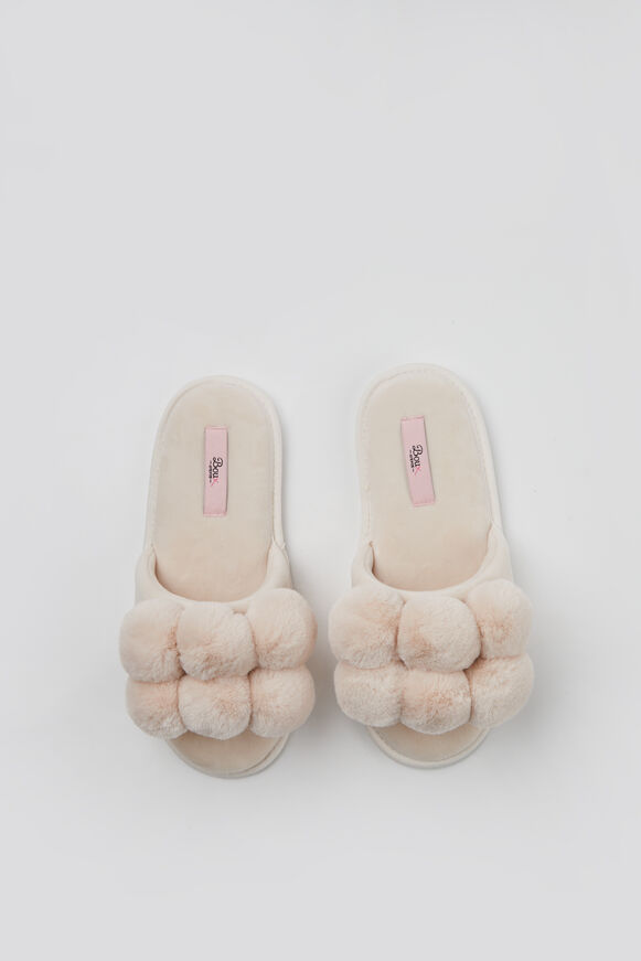 Pom pom slider slippers