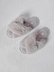 Cross band slider slippers