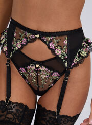 Zinnia embroidered suspender belt