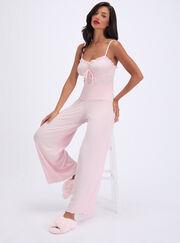 Frill ribbed cami pyjama set