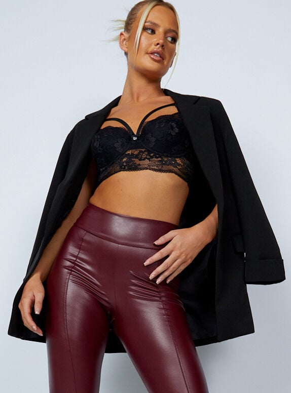 Pu Leather-look High Waist Leggings 