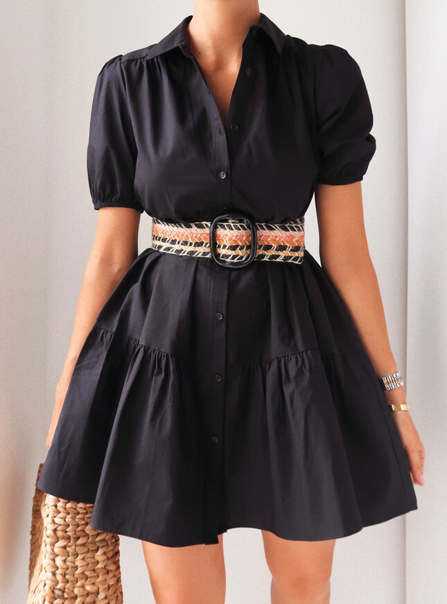Saffron smock shirt dress