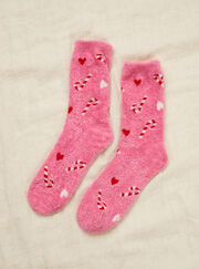 Candy cane cosy socks
