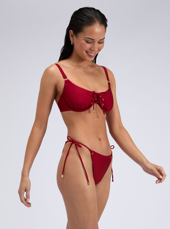 Ibiza lace up tie side brief bikini bottoms