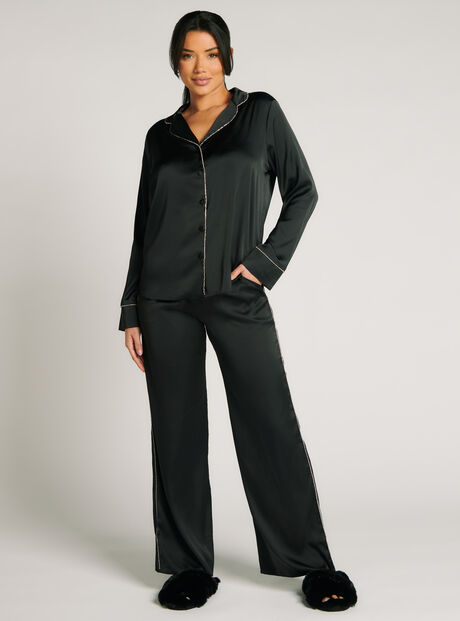Diamante satin pyjama trousers