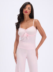 Frill ribbed cami pyjama set