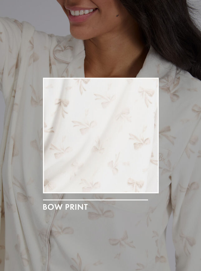 Bow velour pyjama set