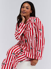 Striped Christmas pyjamas in a bag